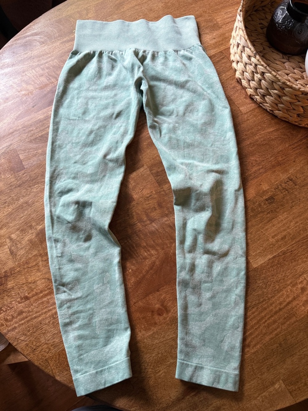 NVGTN Ribbed-Waist Leggings in Seafoam